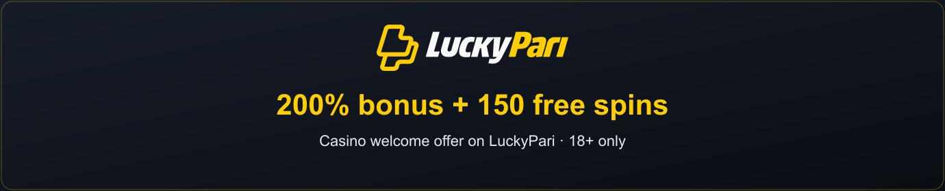 LuckyPari 200% bonus and 150 free spins welcome offer